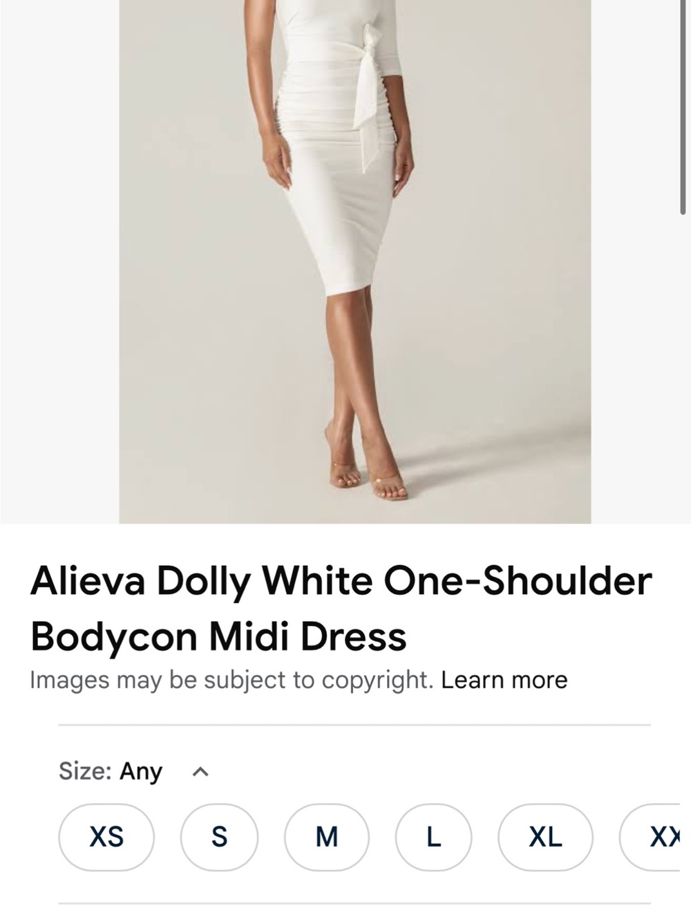 White One-Shoulder Bodycon Midi Dress